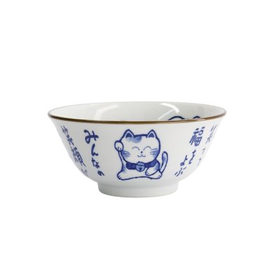 TDS, Tayo Bowl, Kawaii Cat Neko, Blue, Ø 14.9x6.7cm 500ml, Item No. 33484