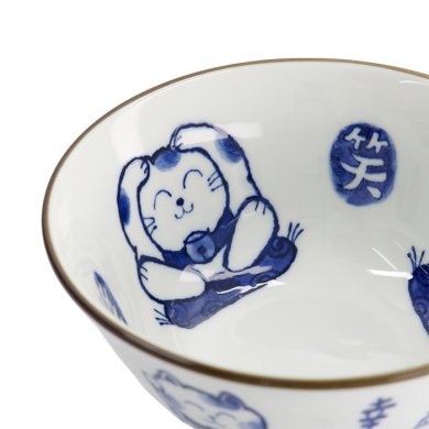 TDS, Tayo Bowl, Kawaii Cat Neko, Blue, Ø 14.9x6.7cm 500ml, Item No. 33484