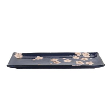 TDS, Rechteckiger Teller, Sakura, Navy, 28,5x12,5cm, Art.-Nr. 33490