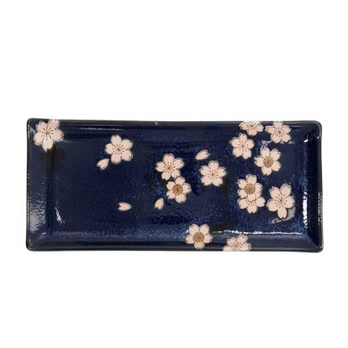 TDS, Rechteckiger Teller, Sakura, Navy, 28,5x12,5cm, Art.-Nr. 33490