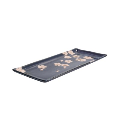 TDS, Rechteckiger Teller, Sakura, Navy, 28,5x12,5cm, Art.-Nr. 33490