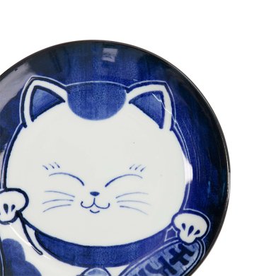 TDS, Runder Teller, Kawaii Cat Neko, Blau, Ø 16,7x2,8cm, Art.-Nr. 33500
