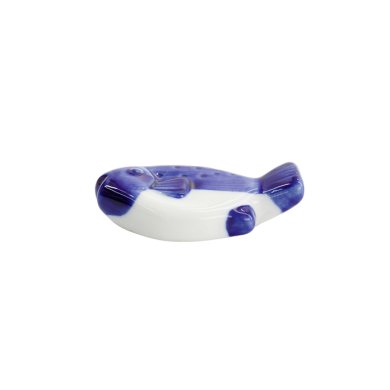 Chopstick Rest Fish Tuna Blue, Porcelain, Item No. 33573