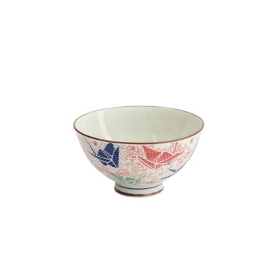 TDS, Rice Bowl, Kawaii Origami Crane, Ø 11.5x6cm 300ml, Red, Item No. 33591