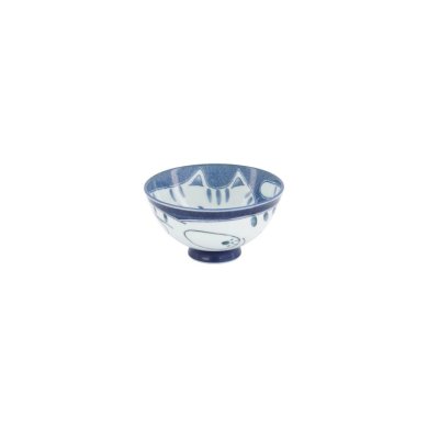 Bowl Kawaii Cat Blue, Porcelain, 300 ml, Item No. 33592