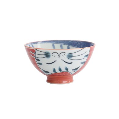 TDS, Rice Bowl, Kawaii Cat, Red, Ø 11.5x6cm 300ml, Item No. 33595