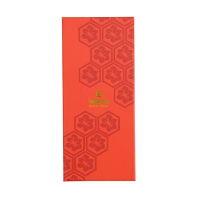 Chopstick Set Red Leaf, 5 pairs, Bamboo, Item No. 33643