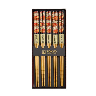 TDS, Chopstick Giftset, 5 pair, Daruma, Item No. 33701