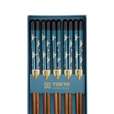 TDS, Chopstick Giftset, 5 pair, Crane, Item No. 33702