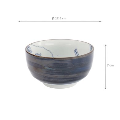 TDS, Tayo Schale, Hokusai, Weiß/Blau, Ø 12,6x7cm - Art Nr. 33729