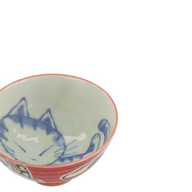Reisschale Kawaii Sleeping Cat Rot, Porzellan, 300 ml, Art.-Nr. 33765