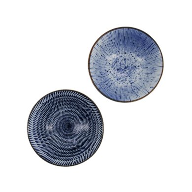 Tayo Bowl Gift Set with Chopsticks Blue, White, Porcelain, 550 ml, Item No. 33791