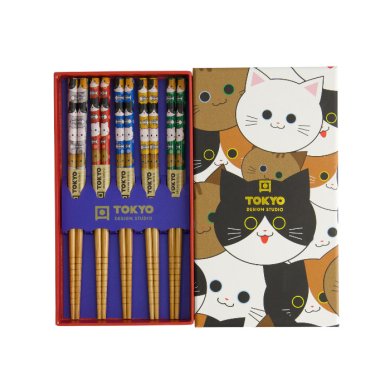 TDS, 5 Paar Kinder Essstäbchen, Geshenkset, Cats, Art.-Nr. 33838