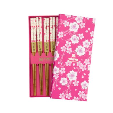 TDS, 5 Paar Essstäbchen, Geshenkset, Pink Blossom, Art.-Nr. 33861