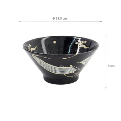 TDS, Bowl, Kawaii, Black Whale, Ø 18.5 x 9 cm - Item No. 33947