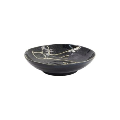Pasta Plate Kawaii Black Whale, Porcelain, Ø 20.8 cm, 650 ml, Item No. 33950