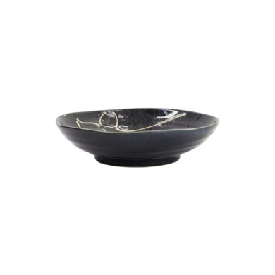 Pasta Plate Kawaii Black Whale, Porcelain, Ø 20.8 cm, 650 ml, Item No. 33950