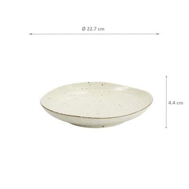 TDS, Plate, Shirogesho, Ø 22.7x4.4cm, Beige - Item No. 33960