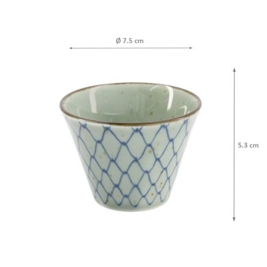 TDS, Mashiko Espresso Cup, Mesh, Ø 7.5x5.3 cm, Blue, Item No. 34016