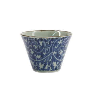 TDS, Mashiko Espresso Cup, Karakusa, Ø 7.5x5.3 cm, Blue, Item No. 34017