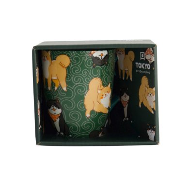 TDS, Kawaii Mug with Giftbox, Shiba, Green, Ø 8.5x10.2cm 340ml , Item No. 34119