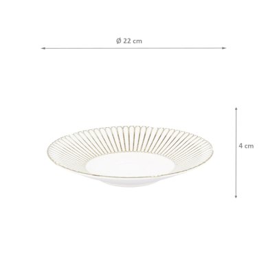 TDS, Deep Plate, Kosai White, Ø 22 x 4 cm, Item No. 34228