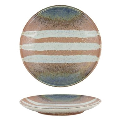 Plate Suisho Aka-cha Brown, Porcelain, &Oslash; 26 cm