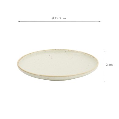 TDS, Plate, Umizuna Beige, Ø 15.3x2cm, Item No. 34286