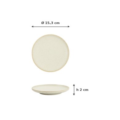 Plate Umizuna Beige, Porcelain, Ø 15.3 cm, Item No. 34286