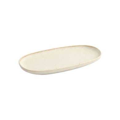 Oval Plate Umizuna Beige, Porcelain, 24 × 16 × 2 cm, Item No. 34288