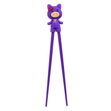 TDS, Kids-Chopsticks, Kitchenware, 22 cm, Pig, Purple - Item No. 4657