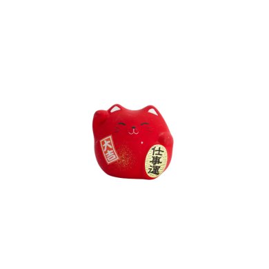 Lucky Cat Red, Earthenware, 5.5 cm, Item No. 6121