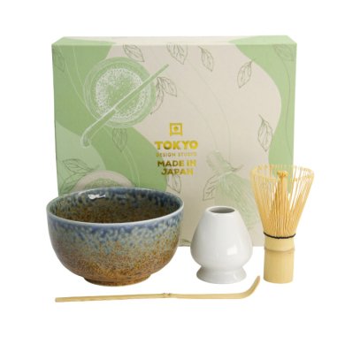 TDS, Matcha Bowl Giftset , 4-piece set, 12.7x7cm, Reef Blue, Item No. 617409