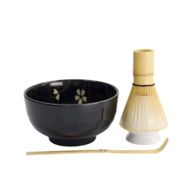 TDS, Matcha Schale Geschenkset, 4-tlg., 12,7x7cm, Sakura Black, Art.-Nr. 617416
