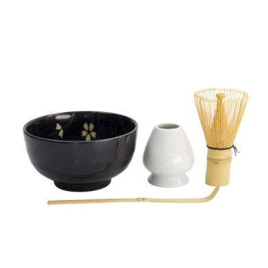 TDS, Matcha Schale Geschenkset, 4-tlg., 12,7x7cm, Sakura Black, Art.-Nr. 617416