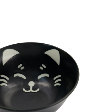 TDS, Bowl, Kawaii Cat Neko, Black, Ø 15x7cm, 500ml - Item No. 617584