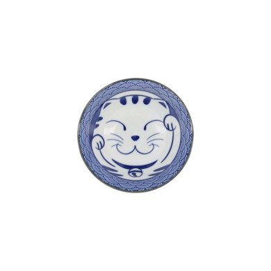 Tayo-Schale Kawaii Lucky Cat Neko Seikaiha-Neko Blue, Porzellan, 550 ml, Art.-Nr. 617607