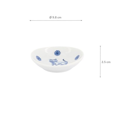 TDS, Saucenschale, Kawaii Hananeko Cat, Blau, Ø 9,8 cm x 2,5 cm, Art.-Nr. 618000