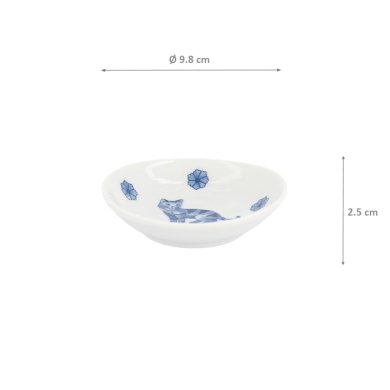 TDS, Saucenschale, Kawaii Hananeko Cat, Blau, Ø 9,8 x 2,5 cm- Art Nr. 618024