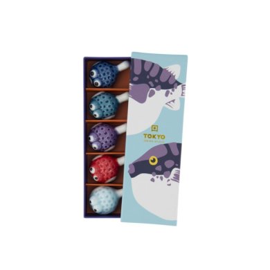 Essstäbchenablagen-Set Kawaii Fugu Bunt, 5-tlg., Porzellan, Art.-Nr. 618048