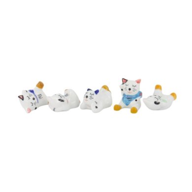 Essstäbchenablagen-Set Kawaii Ramen Cat Bunt, 5-tlg., Porzellan, Art.-Nr. 618055