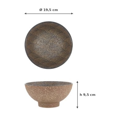 Ramenschale Minoyaki Bronze Braun, Porzellan, 1 l, Art.-Nr. 618574