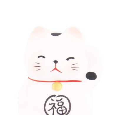 TDS, Lucky Cat, Decoration, White, 5.2 cm - Item No. 6196