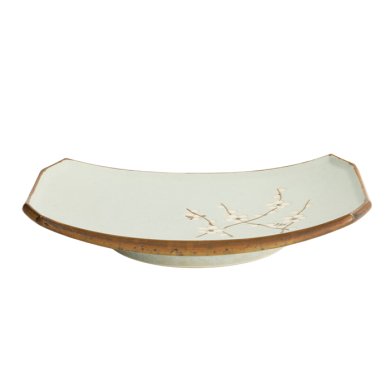 TDS, Angled Plate, Soshun Matte, 22 cm x 14.5 cm x 2.3 cm, Item No. 7017