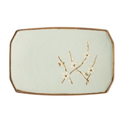 TDS, Angled Plate, Soshun Matte, 22 cm x 14.5 cm x 2.3 cm, Item No. 7017