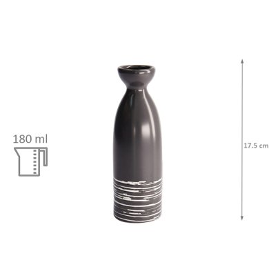 TDS, Sake-Flasche, Black Maru, 17,5cm 180ml, Art.-Nr. 7476