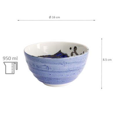 TDS, Bowl, Seafood, Ø 16 x 8.5 cm, 950 ml, Snapper, Blue - Item No. 7565