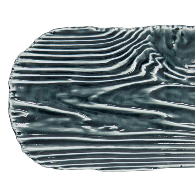 Serving Plate Mino Craft Grey, Blue, Stoneware, 31 × 14.5 cm, Item No. 7846