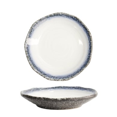 Teller Tajimi Blau/Grau/Wei&szlig;, Steinzeug, &Oslash; 18 cm