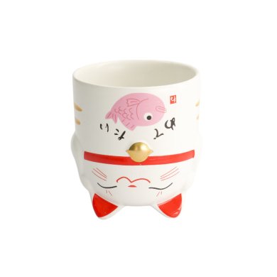TDS, Kawaii Glückliche Katze (Lucky Cat) Tasse, Geschenkset, Rosa, 350ml, Ø 8,7x10,2cm , Art Nr. 8077